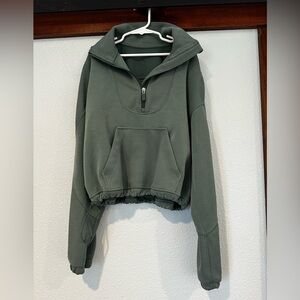 lululemon Brushed Softstreme Ribbed Half Zip Size 2 - Blue/Green Color